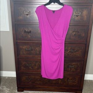 Ann Taylor Fuchsia Elegant  Sleeveless Dress